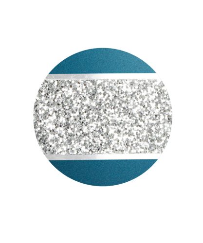 INFINITY® Glamour 860113 urna bársonyos türkiz színben, fénylő ezüst csillogó díszítéssel