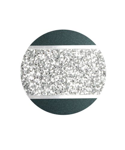 INFINITY® Glamour 860213 urna bársonyos petrolkék színben, ezüst csillogó sávval