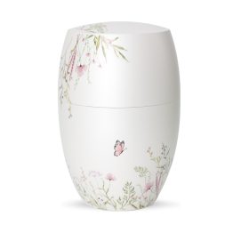 INFINITY® Botanique 8603 urna rózsaszín virágokkal és pillangó motívummal