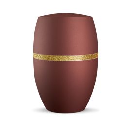 INFINITY® Glamour 860312 urna bársonyos rubinvörös színben, arany csillogó sávval