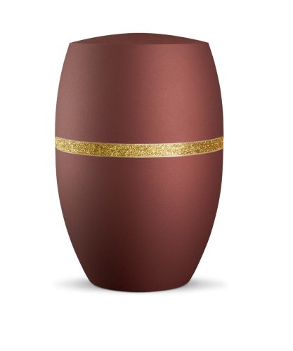 INFINITY® Glamour 860312 urna bársonyos rubinvörös színben, arany csillogó sávval