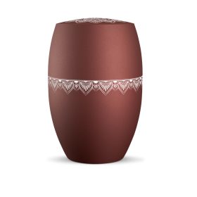 INFINITY® MANDALA – 860315 biológiailag lebomló urna bársonyos rubinvörös színben, mandala motívummal