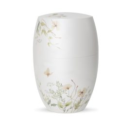 INFINITY® Botanique 8604 urna halvány narancssárga vadvirágokkal és pillangó motívummal