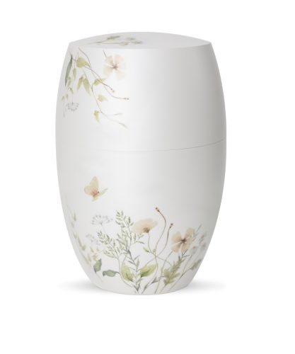 INFINITY® Botanique 8604 urna halvány narancssárga vadvirágokkal és pillangó motívummal