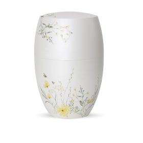 INFINITY® Botanique 8605 urna sárga vadvirágokkal és méhekkel