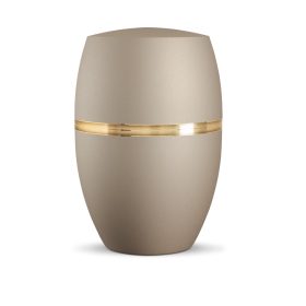 INFINITY® LIVORNO – 860701 biológiailag lebomló urna bársonyos pezsgőszínben, matt arany dekorációval