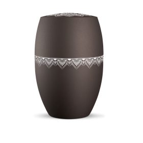 INFINITY® MANDALA – 860815 biológiailag lebomló urna bársonyos égetett sziena színben, mandala motívummal