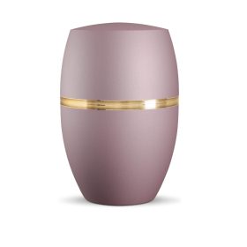 INFINITY® LIVORNO – 860901 biológiailag lebomló urna bársonyos rózsaszín árnyalatban, matt arany dekorációval