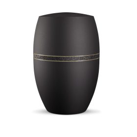 INFINITY® Glamour 861014 urna bársonyos fekete színben, arany és fekete csillogó díszítéssel