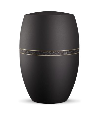 INFINITY® Glamour 861014 urna bársonyos fekete színben, arany és fekete csillogó díszítéssel