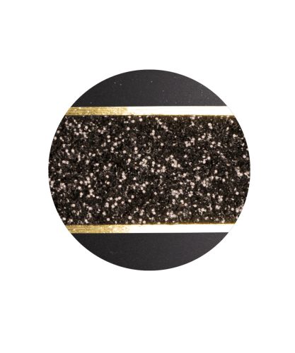 INFINITY® Glamour 861014 urna bársonyos fekete színben, arany és fekete csillogó díszítéssel
