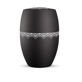 INFINITY® MANDALA – 861015 biológiailag lebomló urna bársonyos fekete színben, mandala motívummal