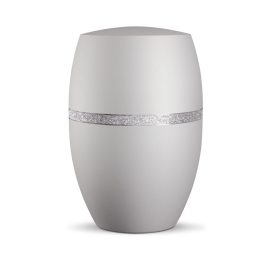 INFINITY® Glamour 861313 urna bársonyos ezüstszürke színben, ezüst csillogó díszítéssel