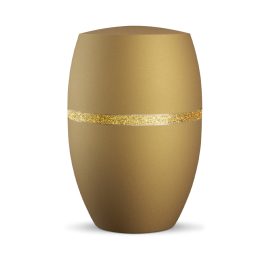 INFINITY® Glamour 861412 urna bársonyos aranyokker színben, arany csillogó díszítéssel