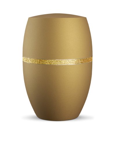 INFINITY® Glamour 861412 urna bársonyos aranyokker színben, arany csillogó díszítéssel