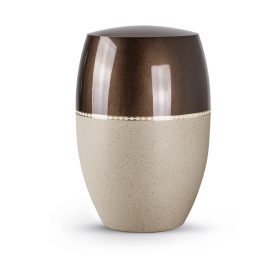 INFINITY® GIRONA – 8616 biológiailag lebomló urna fényes siena barna felsőrésszel és gyémántmintás aranysávval