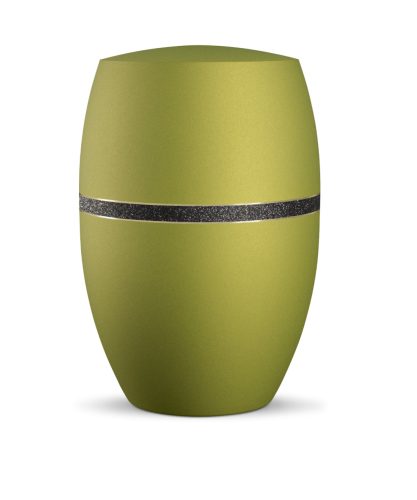 INFINITY® Glamour 861614 urna bársonyos peridot zöld színben, fekete csillogó díszítéssel