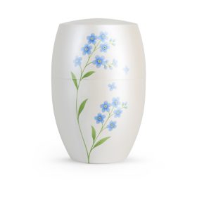 8625 Florique Edition urna gyöngyházfehér matt felülettel és nefelejcs motívummal