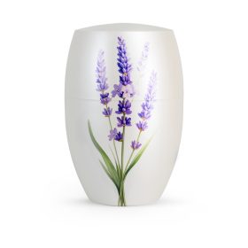 8626 Florique Edition urna gyöngyházfehér matt felülettel és levendula motívummal