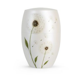 8628 Florique Edition urna gyöngyházfehér matt felülettel és pitypang motívummal