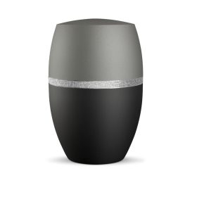 INFINITY® Glamour 865107 urna bársonyos fekete és kőszürke árnyalatban, ezüst csillogó díszítéssel