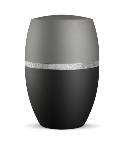 INFINITY® Glamour 865107 urna bársonyos fekete és kőszürke árnyalatban, ezüst csillogó díszítéssel