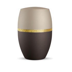 INFINITY® Glamour 867087 urna bársonyos siena és pezsgőszínben, arany csillogó díszítéssel
