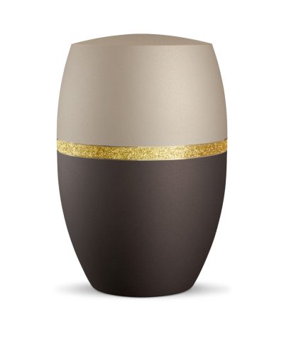 INFINITY® Glamour 867087 urna bársonyos siena és pezsgőszínben, arany csillogó díszítéssel