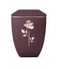 Edition Facette 8702 mély bogyószínű urna arany rózsamotívummal, biológiailag lebomló