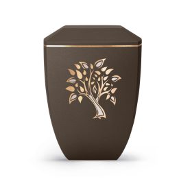 Edition Facette 8707 sienna barna urna arany életfa motívummal, biológiailag lebomló