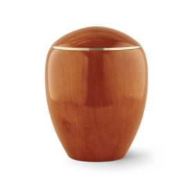 985-5 Sevilla Edition égerfa urna mangó árnyalatban, fényes felülettel és rézgyűrűvel