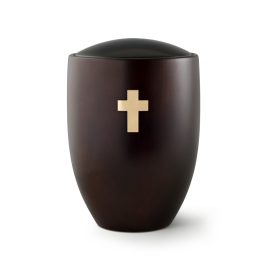 986-3KB Sevilla Edition égerfa urna ében árnyalatban, selyemfényű felülettel és matt sárgaréz kereszttel