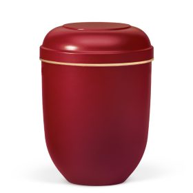 H-21825GB Classic borvörös biológiailag lebomló urna arany sávval