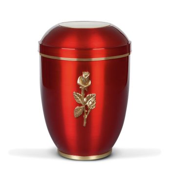  H1460RO acél urna bordó színben rózsa motívummal és arany díszítéssel