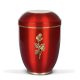  H1460RO acél urna bordó színben rózsa motívummal és arany díszítéssel