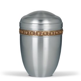  H1500PCS acél urna ezüst színben meander mintás díszítéssel