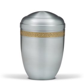  H1501ST acél urna ezüst színben meander mintás arany díszítéssel