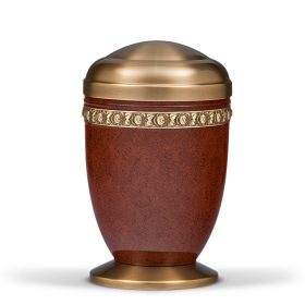  H1570RB-S acél urna fa hatású mintázattal és rózsa díszítéssel
