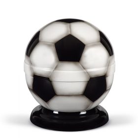 H1680 acél urna futball labda formában fekete-fehér mintázattal