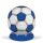  H1681 acél urna futball labda formában kék-fehér mintázattal