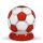 H1683 acél urna futball labda formában piros-fehér mintázattal