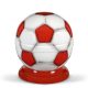 H1683 acél urna futball labda formában piros-fehér mintázattal