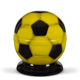 H1684 acél urna futball labda formában sárga-fekete mintázattal