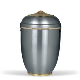 H1710 acél urna ezüst színben arany díszítéssel