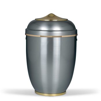 H1710 acél urna ezüst színben arany díszítéssel