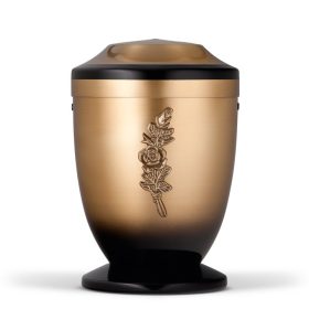 H29-2ROS arany-fekete réz urna rózsa motívummal