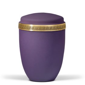 H3371 lila acél urna meander mintás díszítéssel
