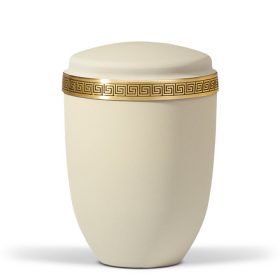  H3372 bézs acél urna meander mintás díszítéssel