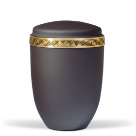 H3375 antracit acél urna meander mintás díszítéssel