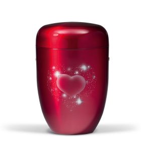 H3655 bordó acél urna szív motívummal